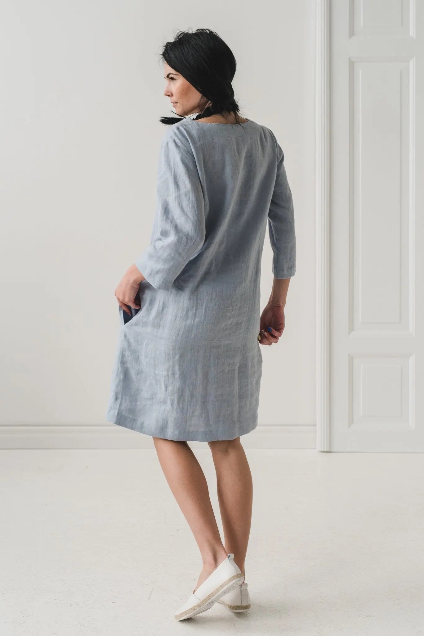 READY TO SHIP Minimal Linen Dress - Epic Linen luxury linen