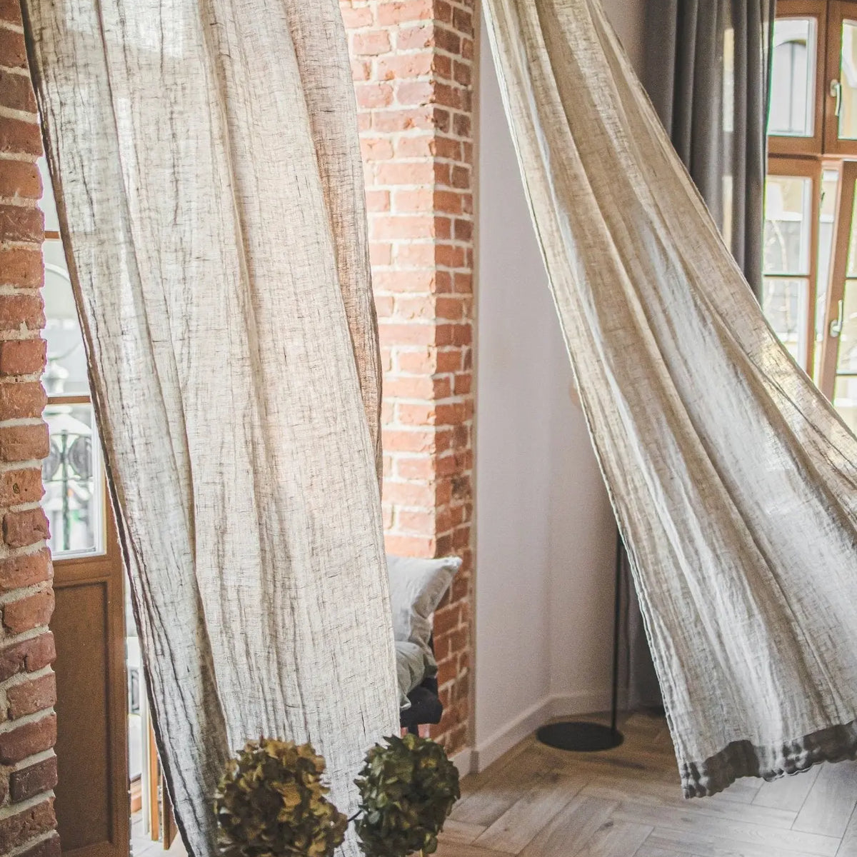 Ripple Fold Light Linen Curtains