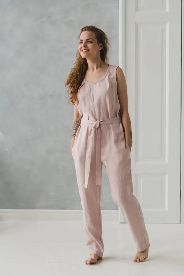 Romantic Linen Jumpsuit - Epic Linen luxury linen