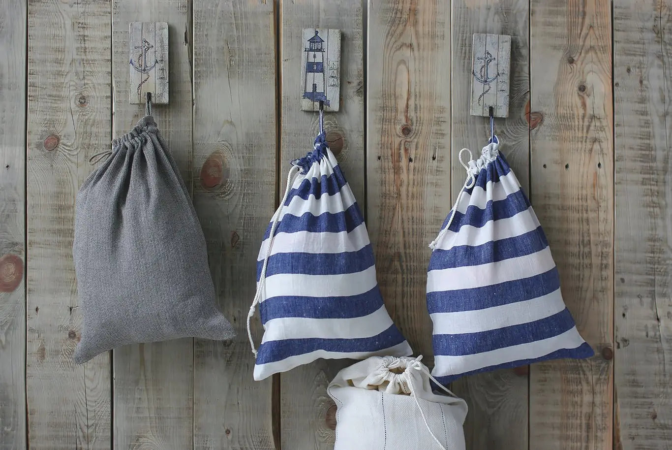 Set of 2 Drawstring Linen Laundry Bags - Epic Linen luxury linen