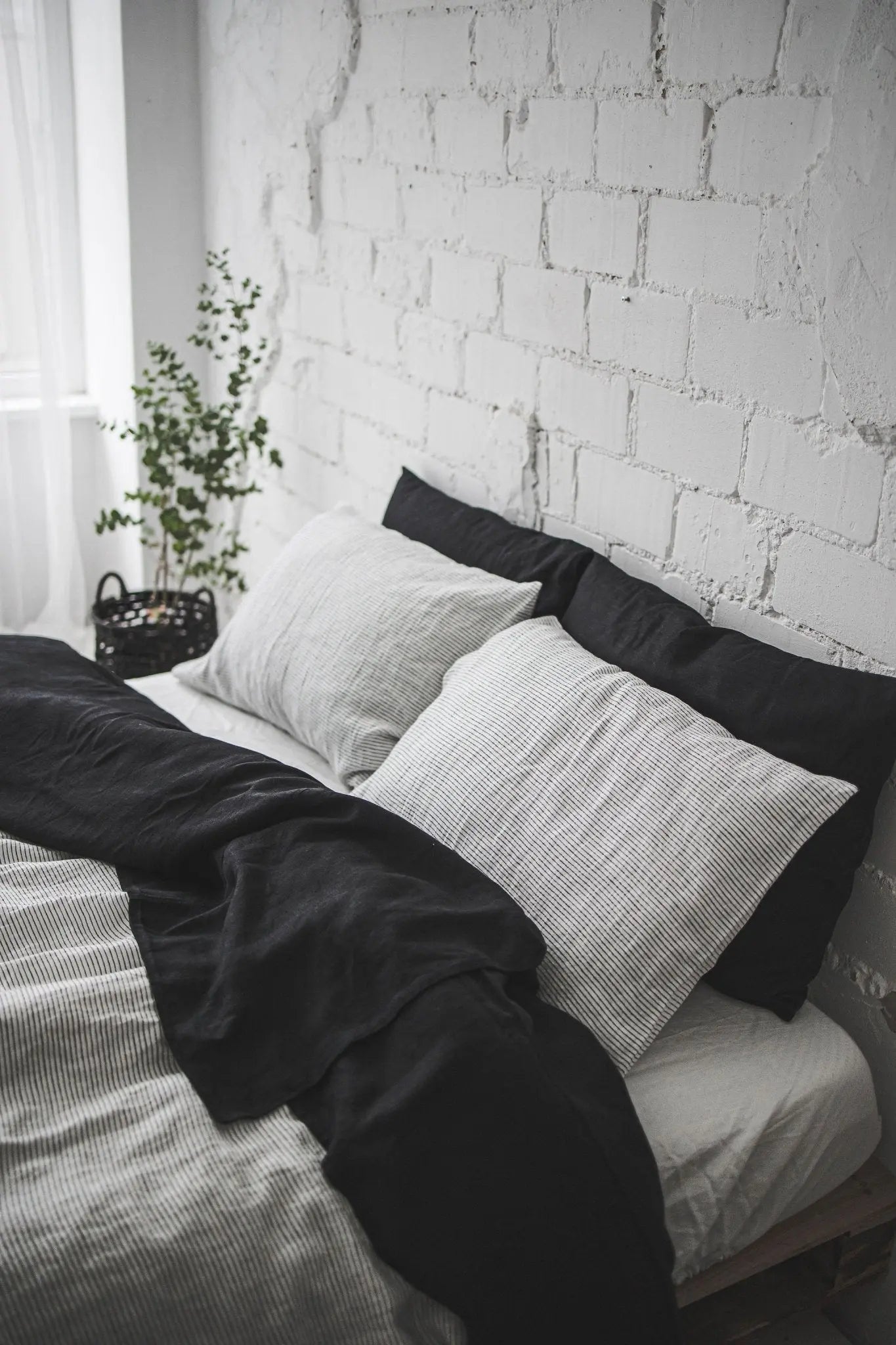 Set of 2 Striped Linen Pillowcases - Epic Linen luxury linen