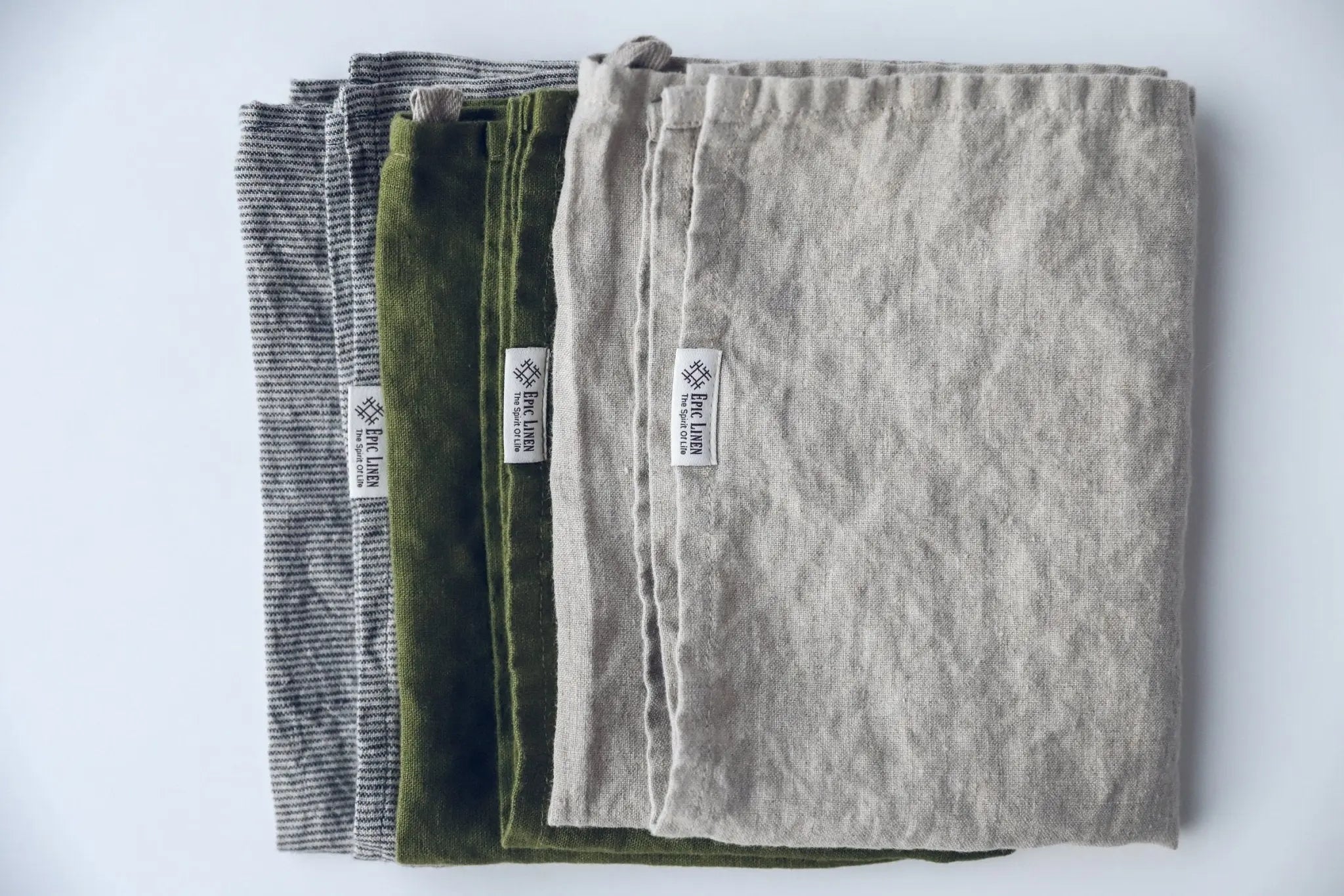 Set of 3 Organic Linen Tea Towels - Epic Linen luxury linen