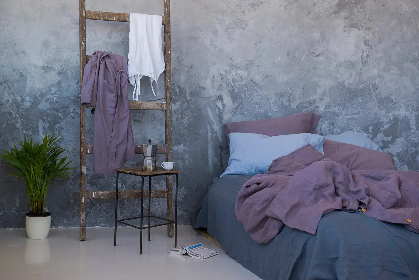 Soft Linen Duvet Cover Dusty Purple - Epic Linen luxury linen