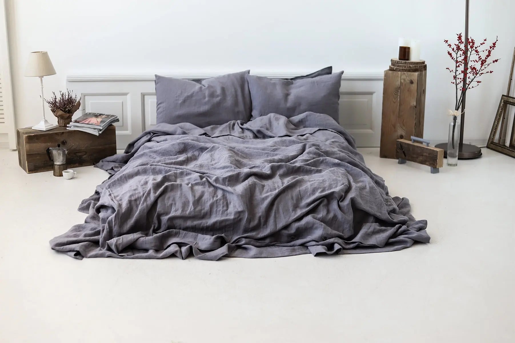 Soft Linen Duvet Cover Neutral Gray - Epic Linen luxury linen