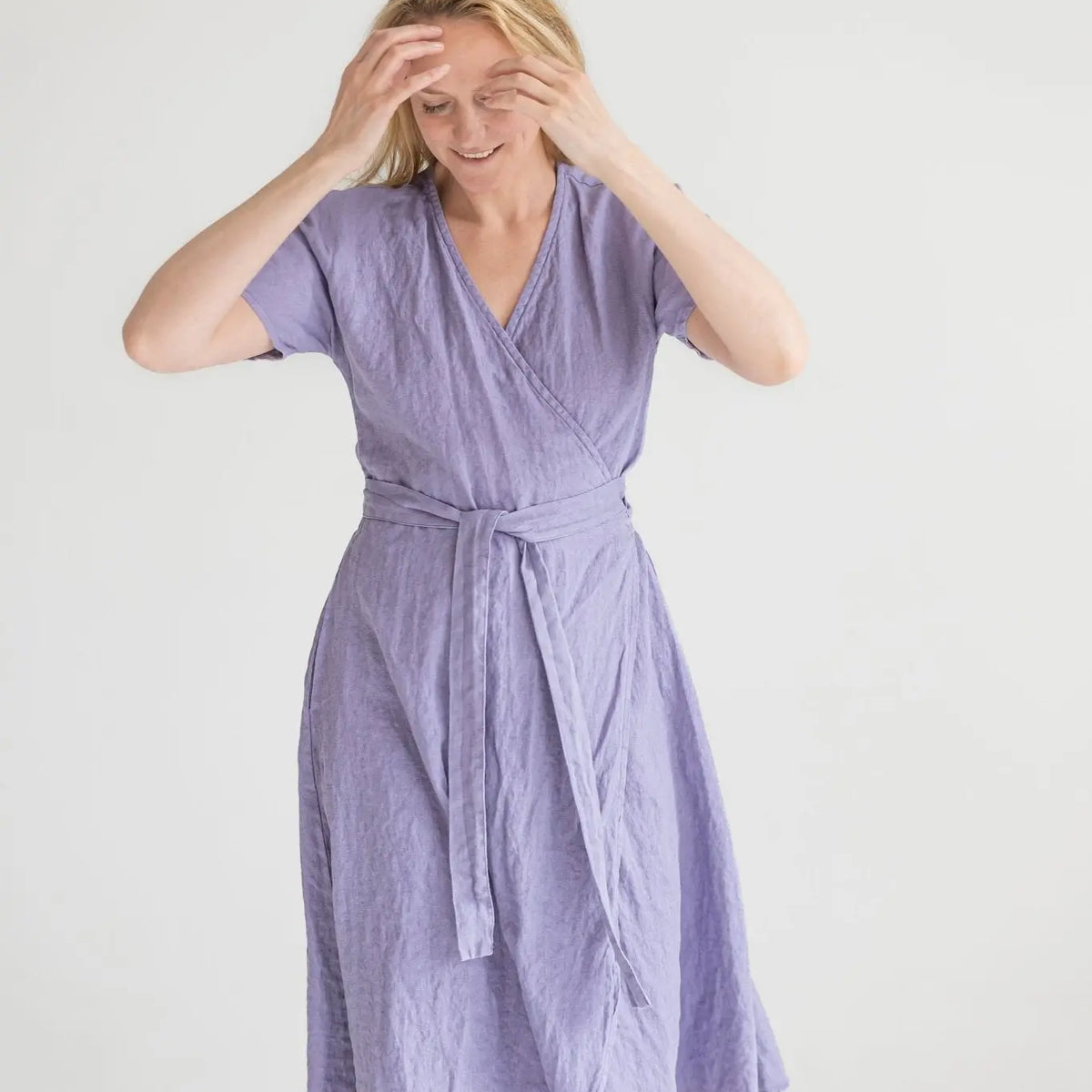 Soft Linen Wrap Dress