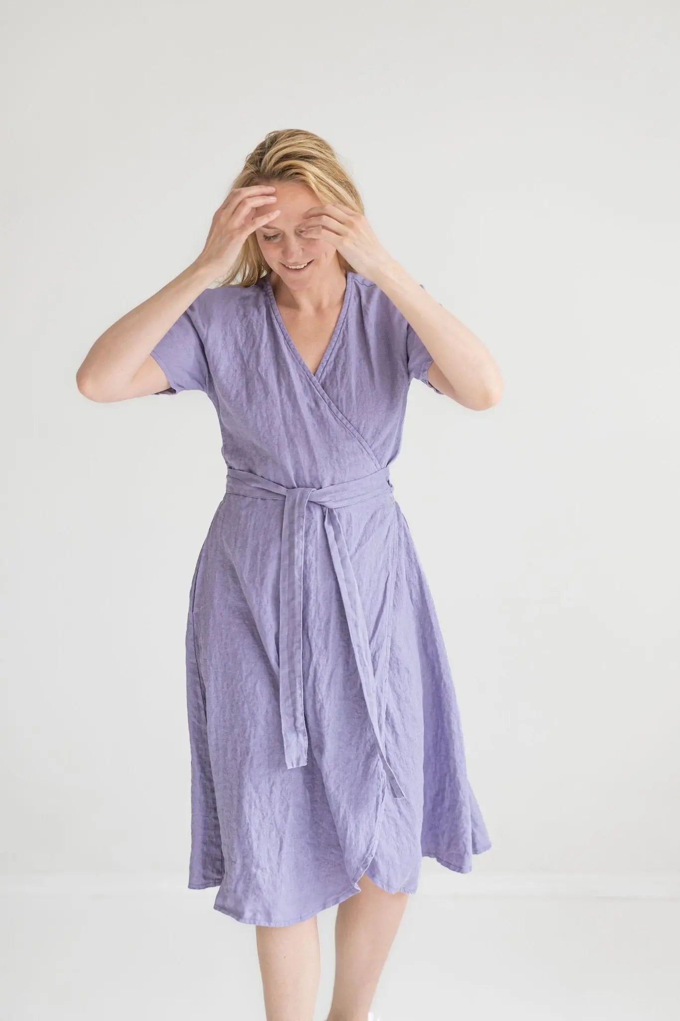 Soft Linen Wrap Dress - Epic Linen luxury linen