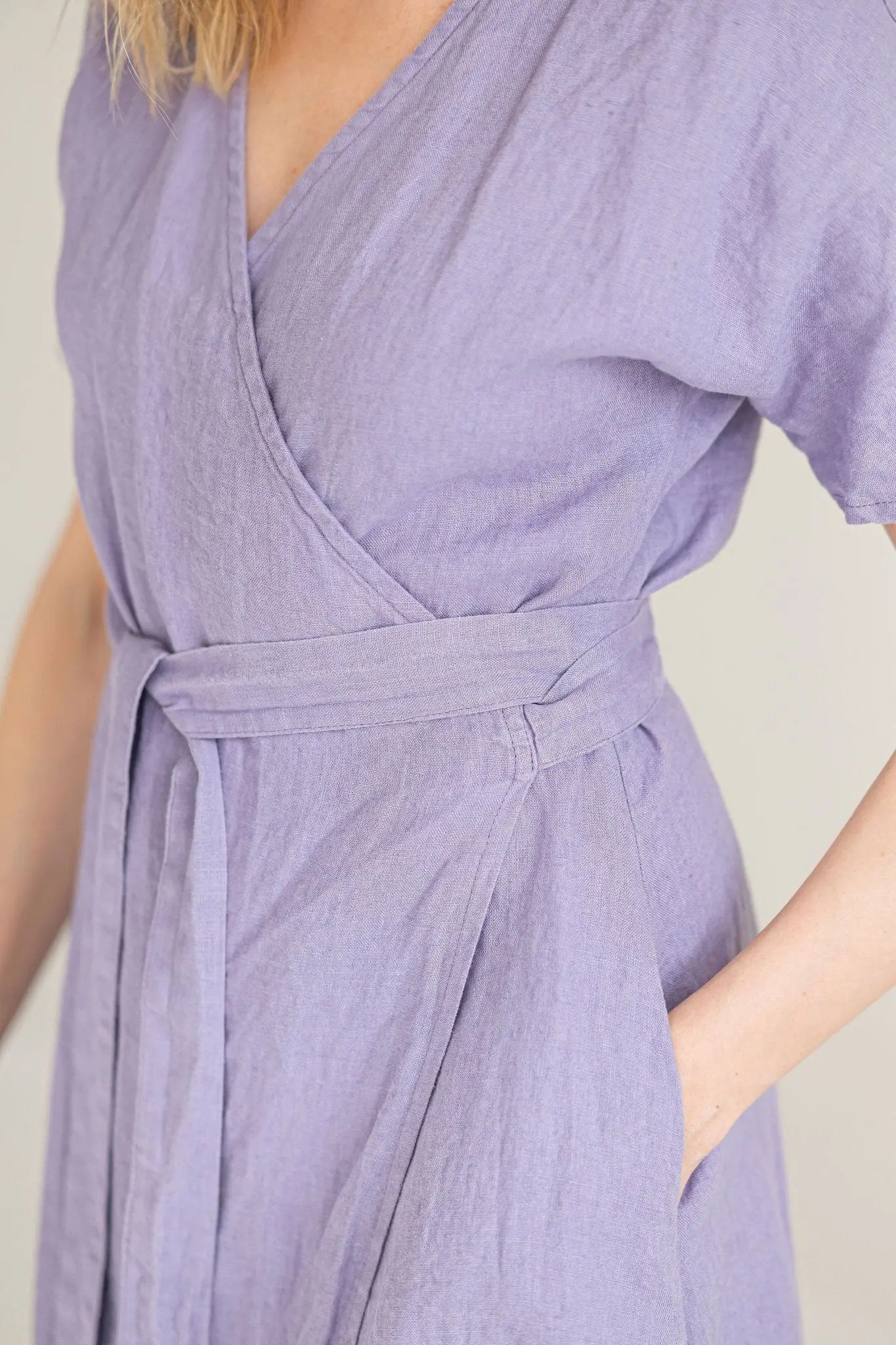 Soft Linen Wrap Dress - Epic Linen luxury linen