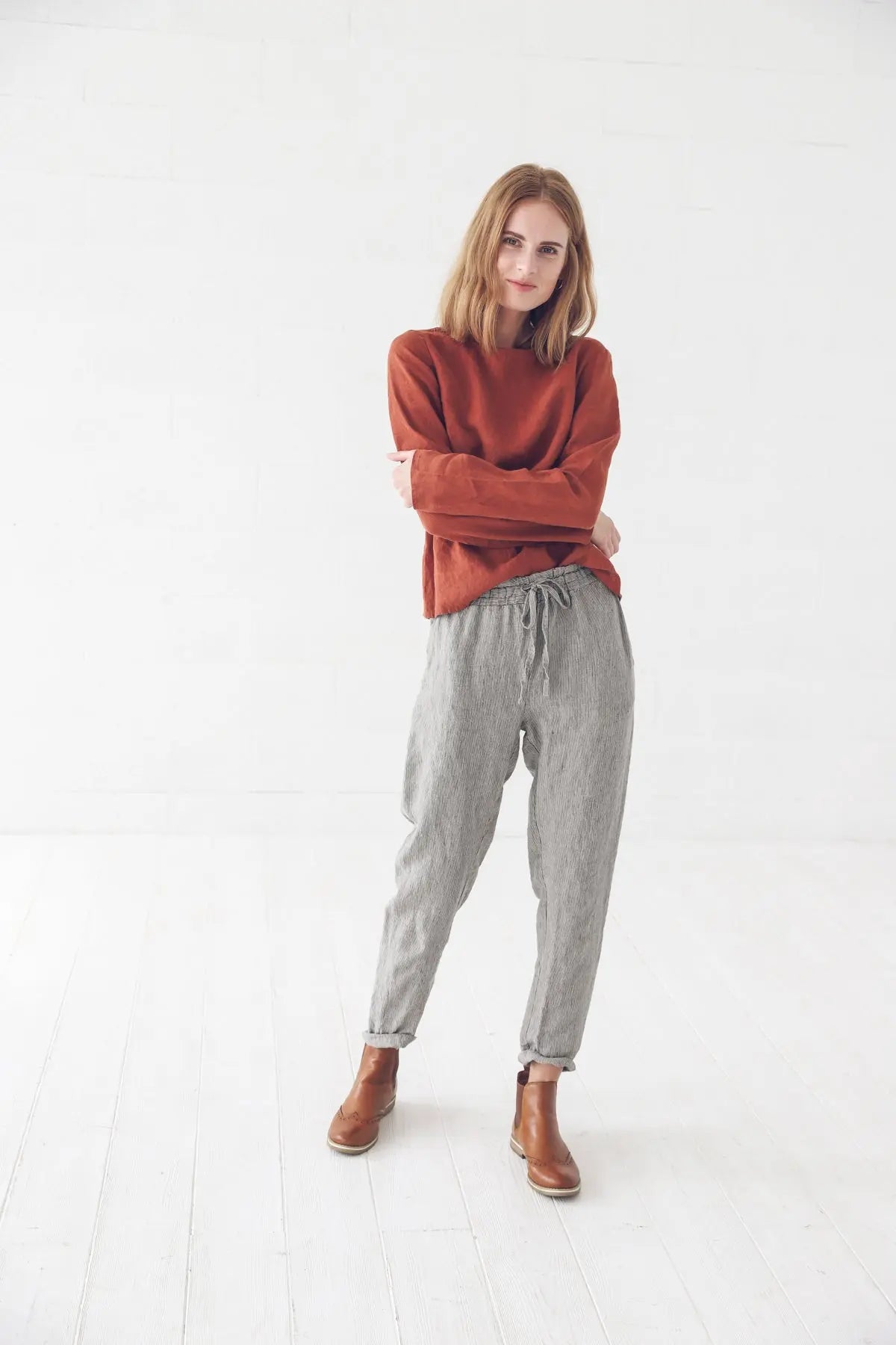 Tapered Linen Pants Comfort - Epic Linen luxury linen