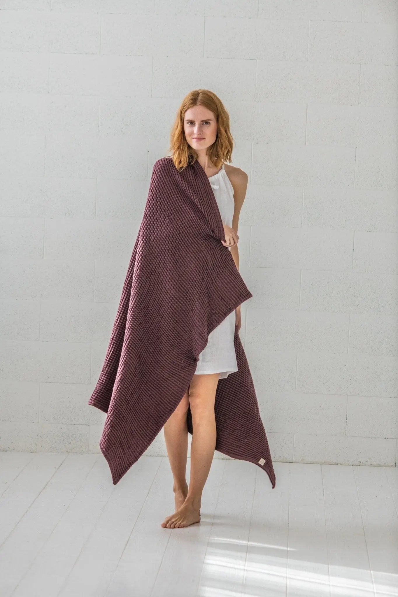Waffle Linen Cotton Throw Blanket - Epic Linen luxury linen